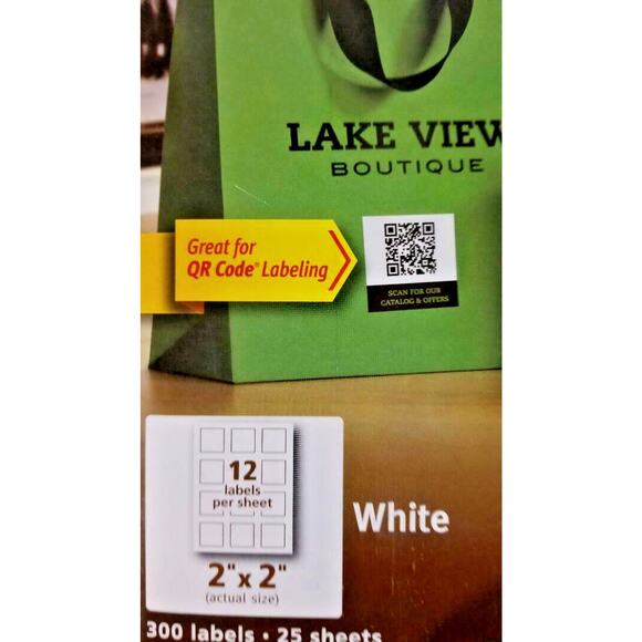 Labels - Avery 22806 White 2 x 2 Square Labels Laser or Inkjet 60 ct‎ (5 sheets) - Picture 3 of 3